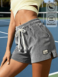 Women's Casual Summer S Shorts, Corduroy Drawstring Elastic Three-Quarter Length Shorts, Lightweight and Breathable, Suitable for Daily Wear, Home, Leisure, and Outings - Grey