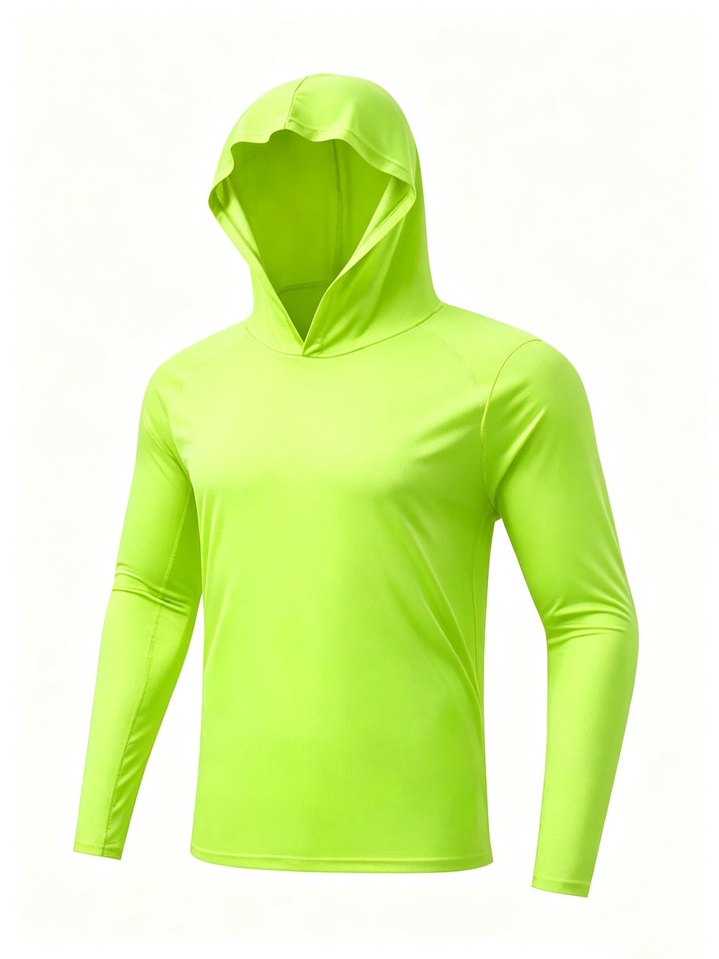 7pcs Men's Quick-Dry Hooded - Soft Breathable Lightweight Hoodie Suitable for Fishing, Outdoor Sports & Gym, - Long Sleeve Fitness Shirt with Hood, Machine Washable for Running,, and Casual Wear - Grass Green
