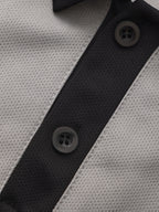 Men'S Casual Sports Solid Polo Shirt with Short Sleeves - Light Grey