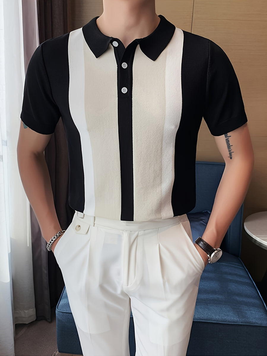 Men'S Color-Block Short Sleeve Polo Shirt, Soft Comfortable Breathable Outdoor Sports Or Home Casual Perfect Gift for Family - Mixed colors