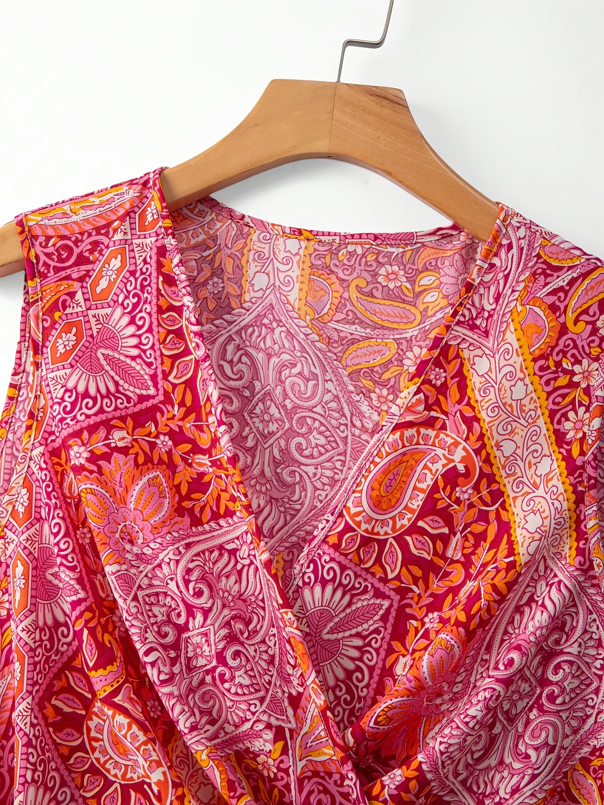 Women'S New Paisley Top, V-Neck Cross-Tie Sleeveless Slim Shirt, Fashion Casual Vest Suitable for Work, Vacation, Dating, Multi-Purpose Summer - Mix color 5