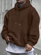 Men'S Casual Hooded Sweatshirt with Graphic - "It'S Not Over Until You Quit" Design, Thick Sportswear, Long Sleeve, Regular Fit, Ideal for Spring/Fall, Autumn Casual Wear|Casual Style Hoodie| Sweatshirt - Coffee Color