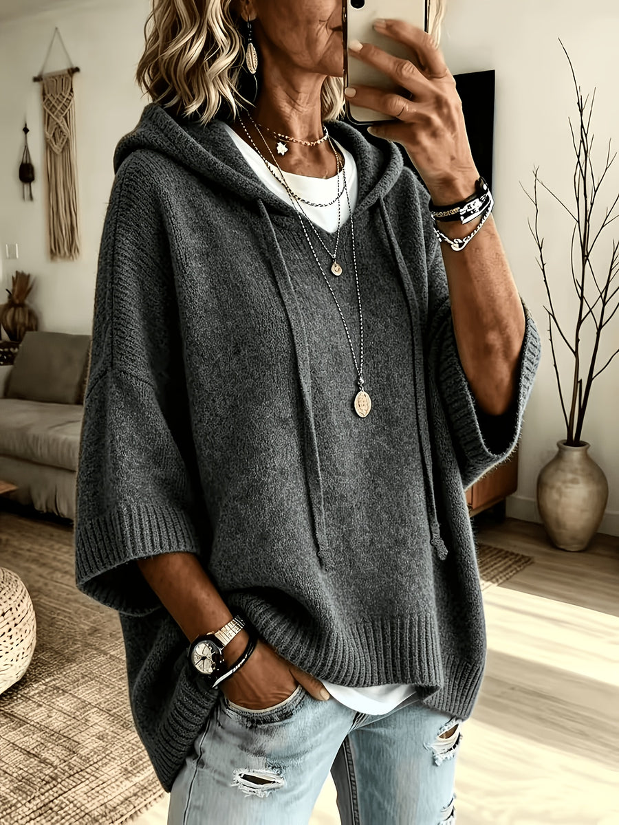 Women's Casual Drawstring Hooded Sweatshirt, a Spring/autumn Top for Curvy Women, Suitable for Commuting and Casual Wear. Size Runs Small, Order One Size up Is Recommended - Dark Gray