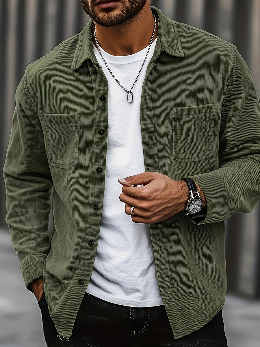 Men'S Fashion Gentleman Casual Top, Men-Adult-General-Student-Couple-Casual-Outdoor-Street-Teenager=Versatile Elastic Rope Struggle Federation, Several Pockets, Green And White Contrast Design for Streetwear, Commuting And Outdoor Activities - fern green