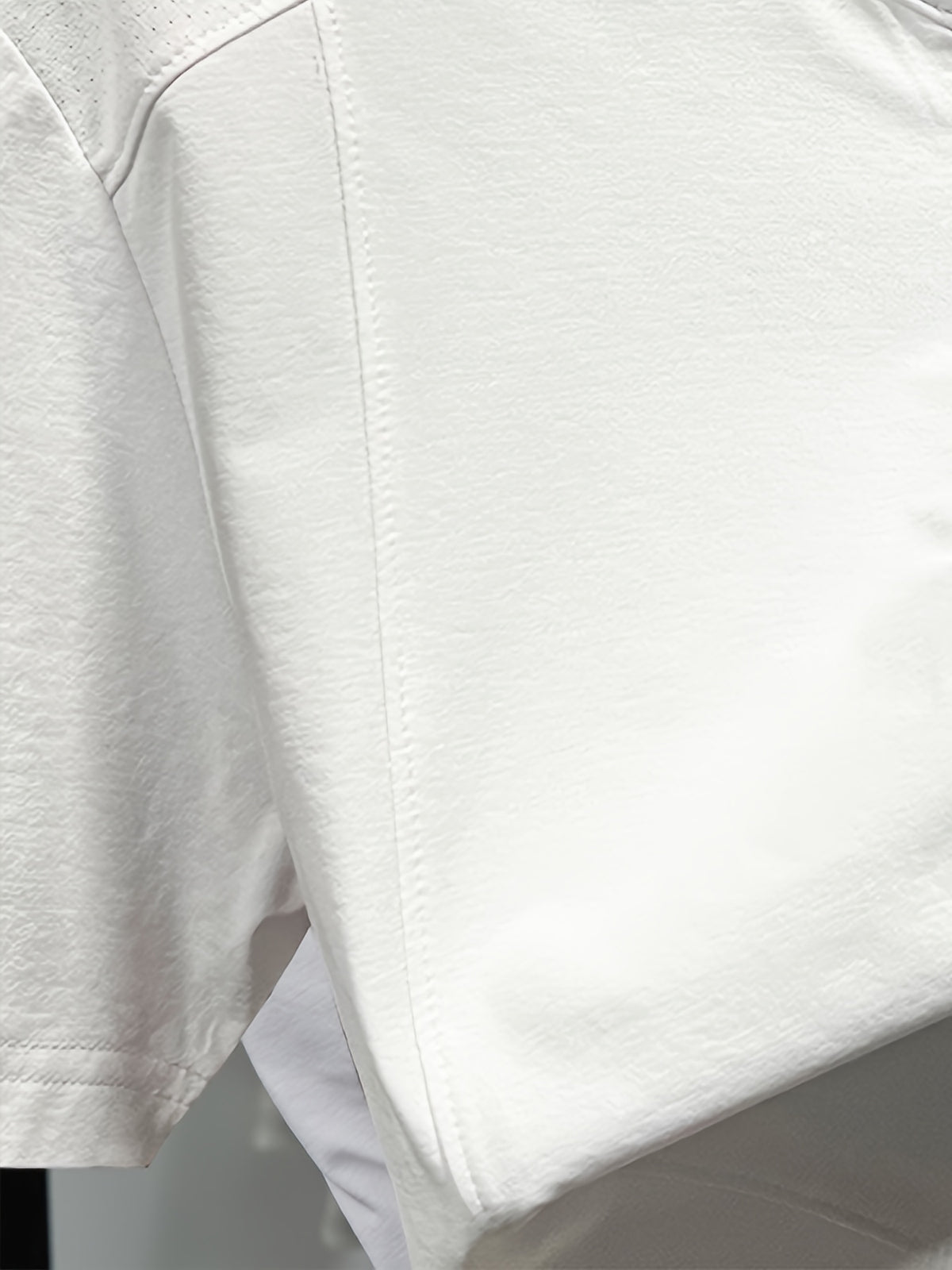 Stand-up Collar Youth Summer Short-sleeve New Style Half-sleeve Top, Pullover Outerwear, Solid Color Versatile Garment - White