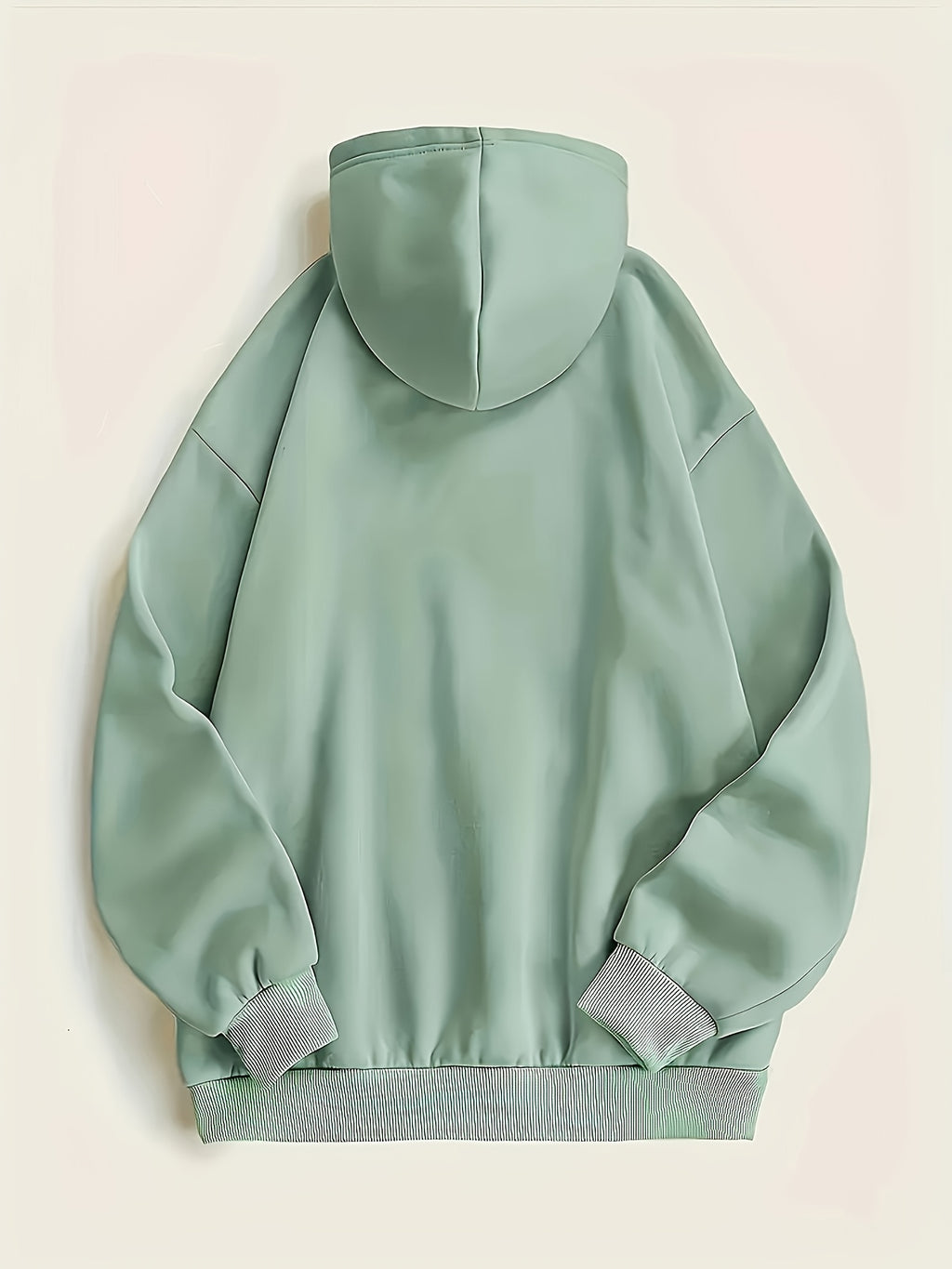 Women's Fashion Four Flower Print Casual Hooded Sweatshirt - Light Green