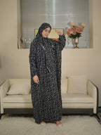 HAJIB New Middle Eastern Traditional Muslim Women's Scarf Integrated Prayer Robe Fashion African Print Gown - Multicolor