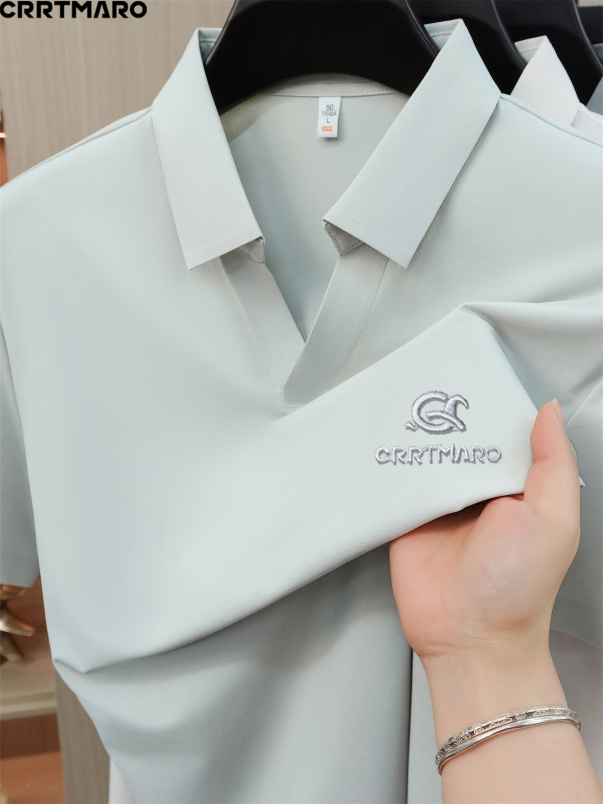 Cartama CRRTMARO Summer New Men'S Short Sleeve Polo Shirt Easy Business Casual High-End Breathable Half Sleeve T-Shirt Men'S Wear Yongxing - M Beige
