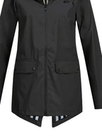 Autumn and Winter Striped Lined Hooded Windbreaker Jacket - Black