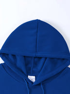 Geometric Print Women's -Lined Hooded Sweatshirt + Jogger Set, Machine Washable Pullover for Autumn/Winter, Soft Fabric, Versatile Daily Wear, -Lined Design, 100% Polyester, Ideal for Outdoor Sports, Durable and Comfortable Material, Warm and Stylish - Multicolor-Blue