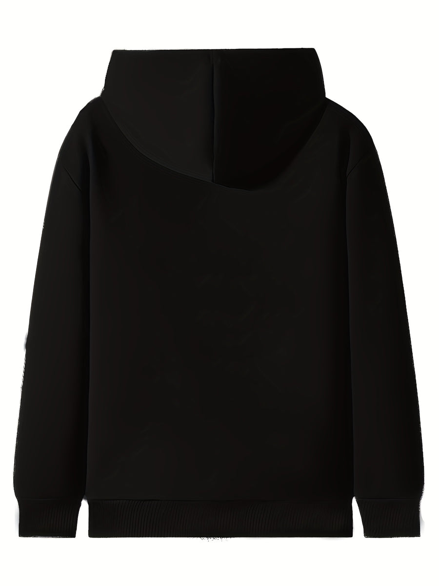 [Autumn Winter] Women'S Autumn Winter New Casual Warm Winter Fleece Hooded Sweatshirt Jacket - Black
