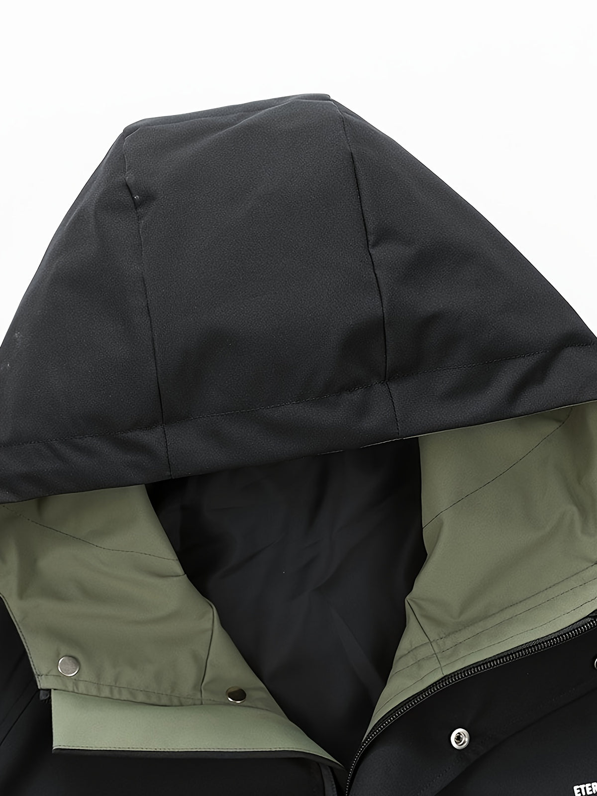 Men's Mid-Length Solid Color Hooded Trench Coat for Autumn and Winter, Suitable for Outdoor Daily Casual Fashion, Available in Black and Green - Black