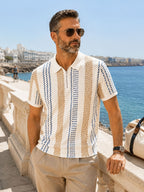 Men'S Short Sleeve Zipper Polo Shirt Casual Fashion Digital Print Collar T-Shirt Summer Autumn Outdoor Sports Street Style Top - Mixed colors