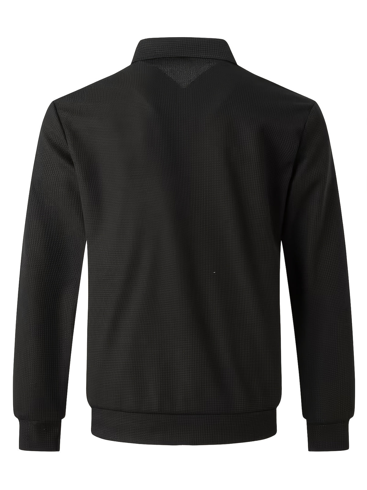 [Qiaoximei OBM] Spring/Autumn Men'S Solid Texture Small Waffle Fabric Jacket 3pcs Set, Versatile Comfortable Casual Fashion Men'S Top Outerwear, Best Men'S Holiday Gift - Black+white+khaki