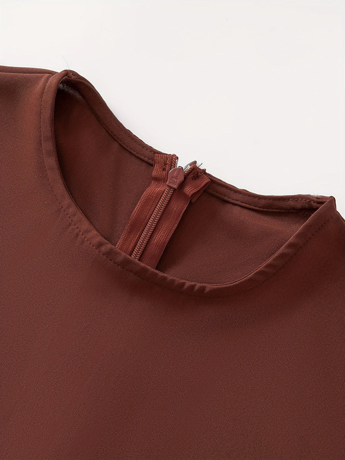 1pc Fashion Pullover Abaya, Simple Style Dress with Middle Eastern Muslim Conservative Belt - Coffee Brown
