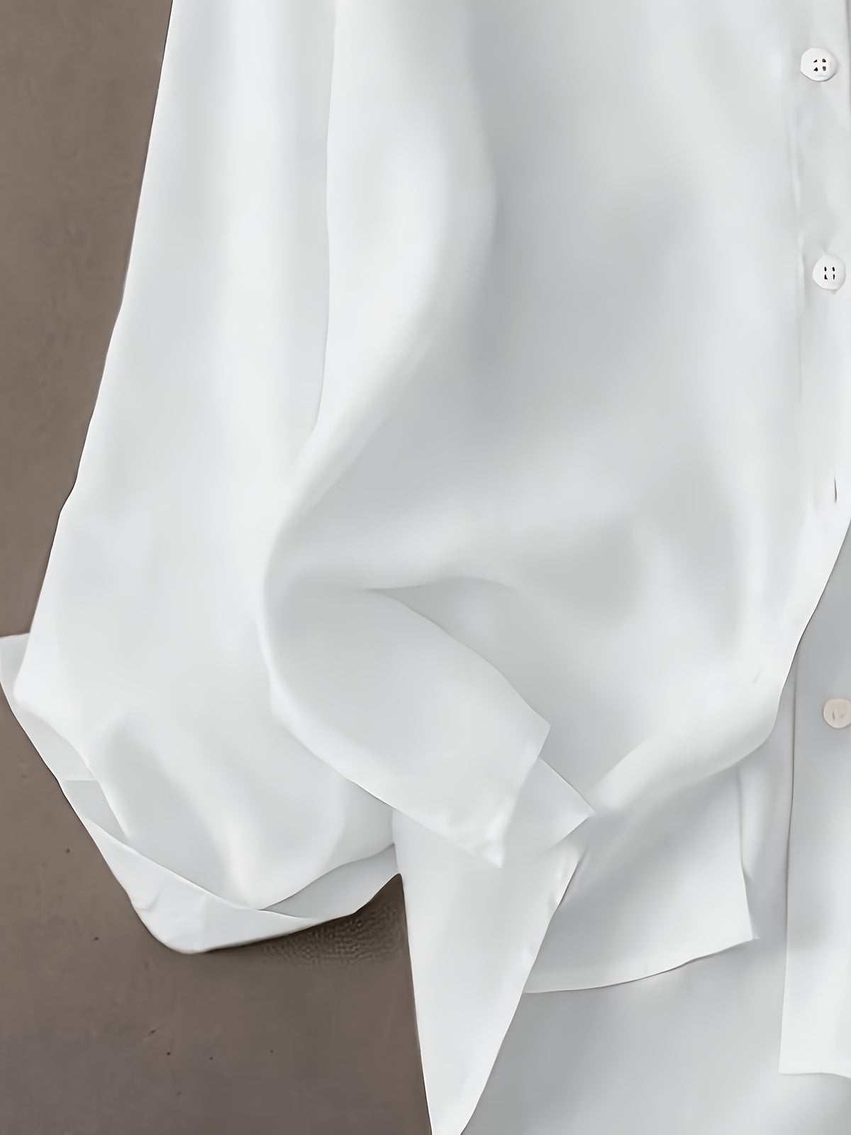 Women'S Classic Solid Color Casual Shirt - White
