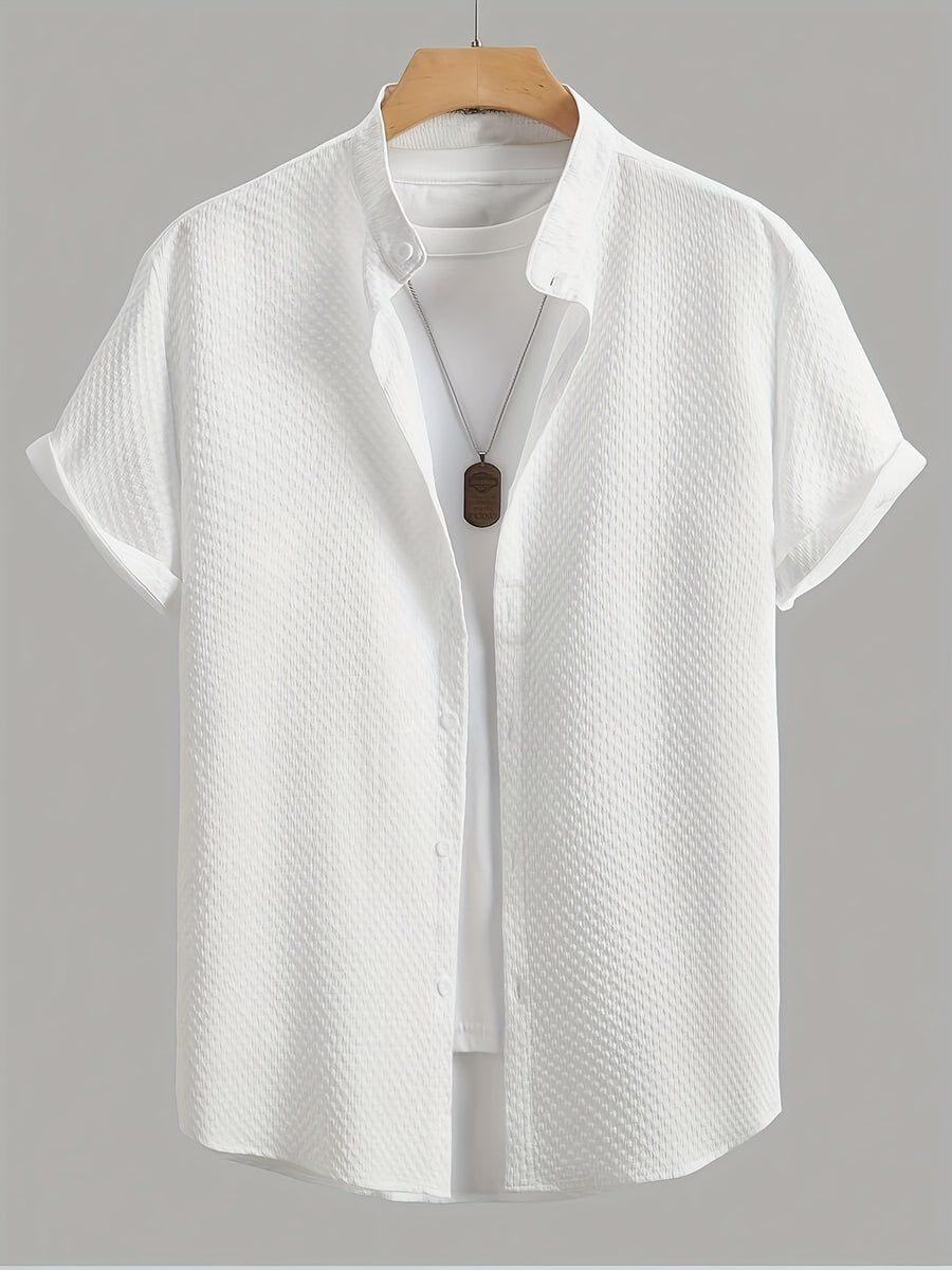 Men'S Short Sleeve Round Neck Sweatshirt, Summer Men'S Short Sleeve Round Neck Sweatshirt, Men'S Casual Solid Color Short Sleeve Shirt - White
