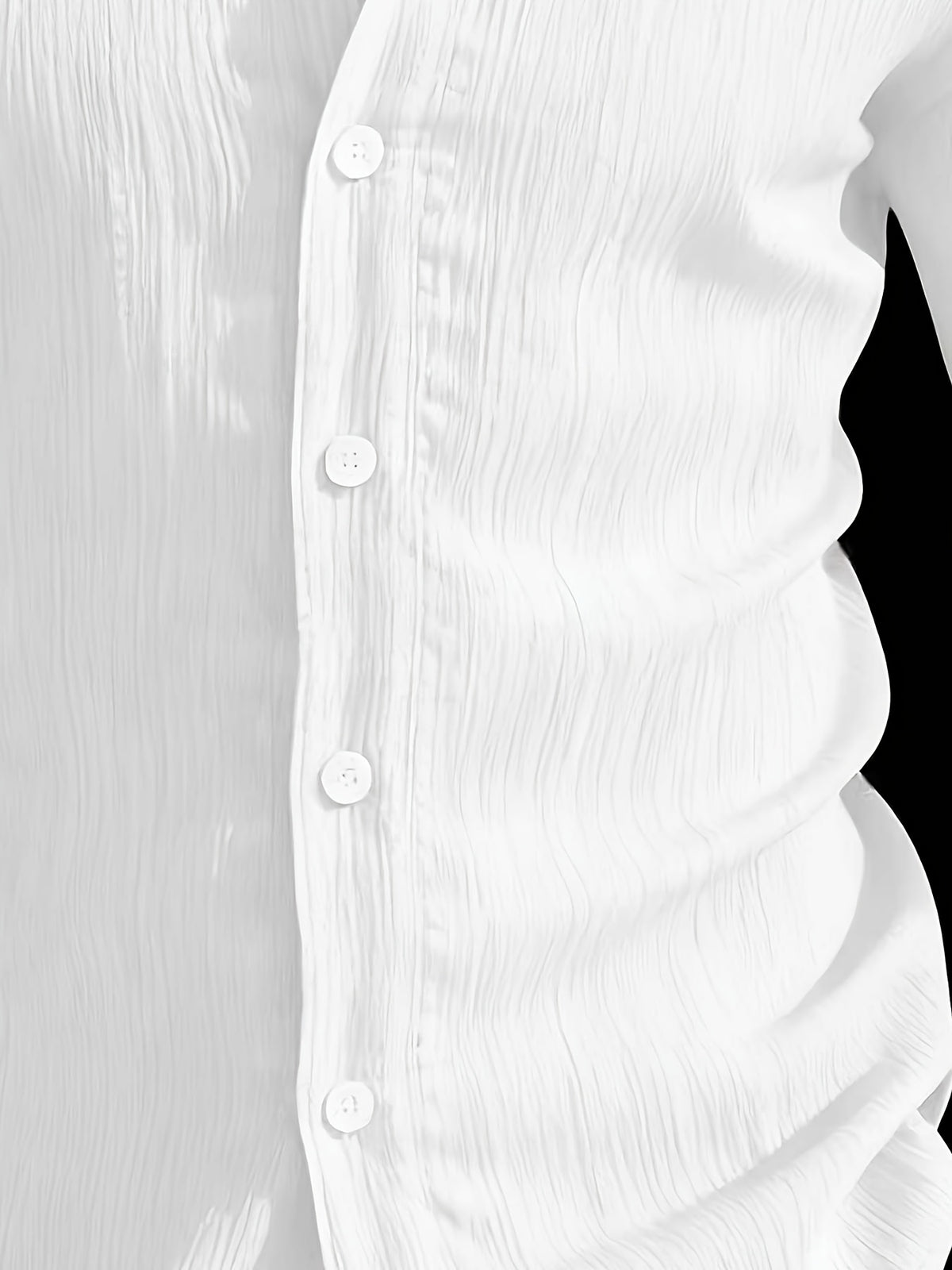Henley Shirt 2026 Spring/Summer Men's New Apparel Men's T-Shirt Henley Shirt Stand Collar Shirt -  Product, Casual Fashion Unique Design, Plaid Button- Textured Shirt, Suitable for Pool, Outdoor Vacation, Travel, Seaside Beachwear, 1pc Outfit - White