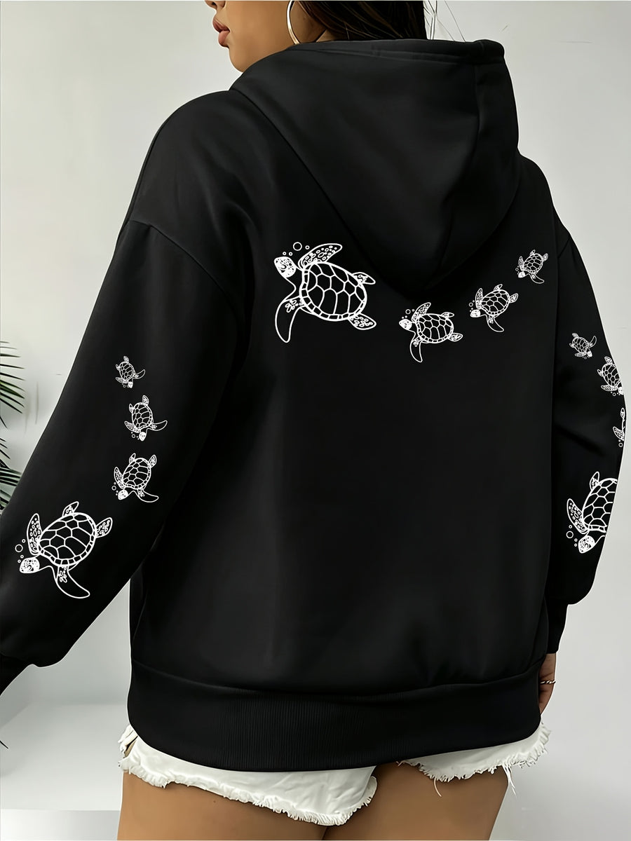 Los Angeles Letter Print Drawstring Hoodie, Casual Long Sleeve Pocket Sweatshirt, Women's Clothing - Black