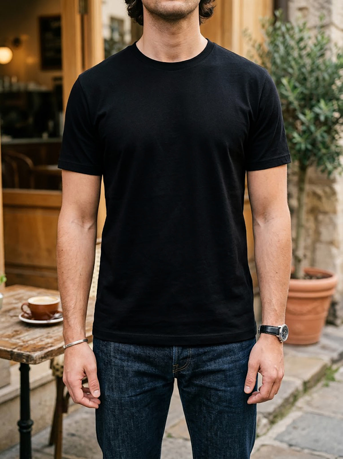 14pcs Men'S 100% Solid-Colored Short-Sleeved T-Shirts, Available in Black And White, Lightweight, Comfortable, Breathable, Machine-Washable, Round-Neck Tops, Suitable for Daily Casual Wear, Work, And Gift Giving - 14-Piece Set in Black