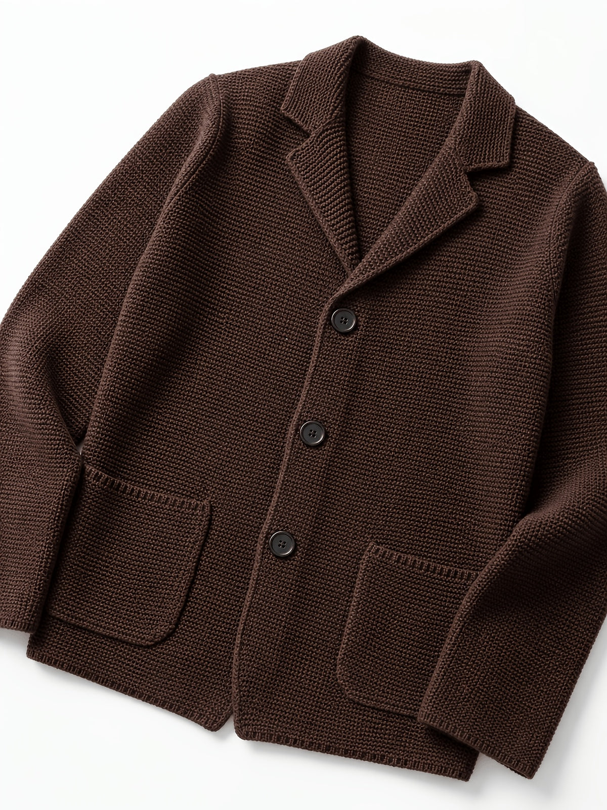 10 Colors Available High-End Style Autumn Winter New British Light Luxury Vintage Cardigan Old Money Style Knit Cardigan Sweater Commuter Autumn Winter Green Fruit Collar Warm Jacket - Chestnut Brown