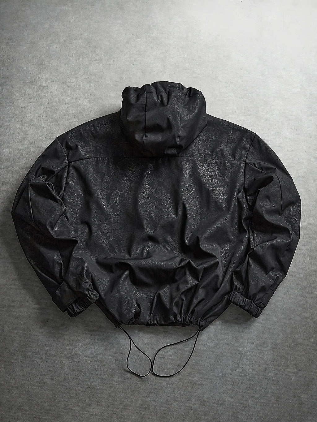 Men's Hooded Sports Jacket with Letter Print and Drawstring Hem, Spring and Autumn Daily Outings, Parties, Holidays, Old Boyfriend, Husband Gift - Black