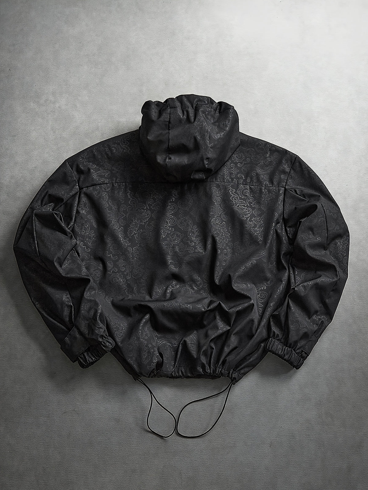 Men's Hooded Sports Jacket with Letter Print and Drawstring Hem, Spring and Autumn Daily Outings, Parties, Holidays, Old Boyfriend, Husband Gift - Black