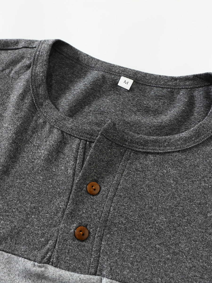2026 New Men'S Casual T-Shirt, Dark Gray Ash White Three-Color Patchwork, Round Neck Loose Fit Perfectly Matches Street Fashion, a Hot Item. Combines Athletic Breathability And Casual Texture, Suitable for Daily Commute And Outings - White