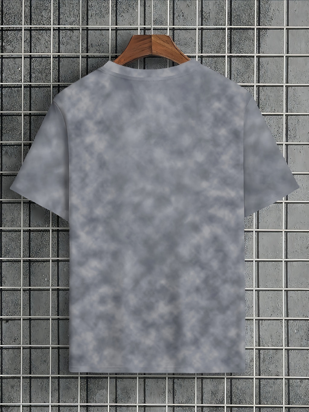 Men's Casual Short-Sleeve T-Shirt with Faux Drawstring Collar - Round Neck Summer Shirt, Suitable for Warm Weather, Machine Washable Opaque Blouse-Compatible (No Transparency) for Casual Attire & Layering - Slate Grey