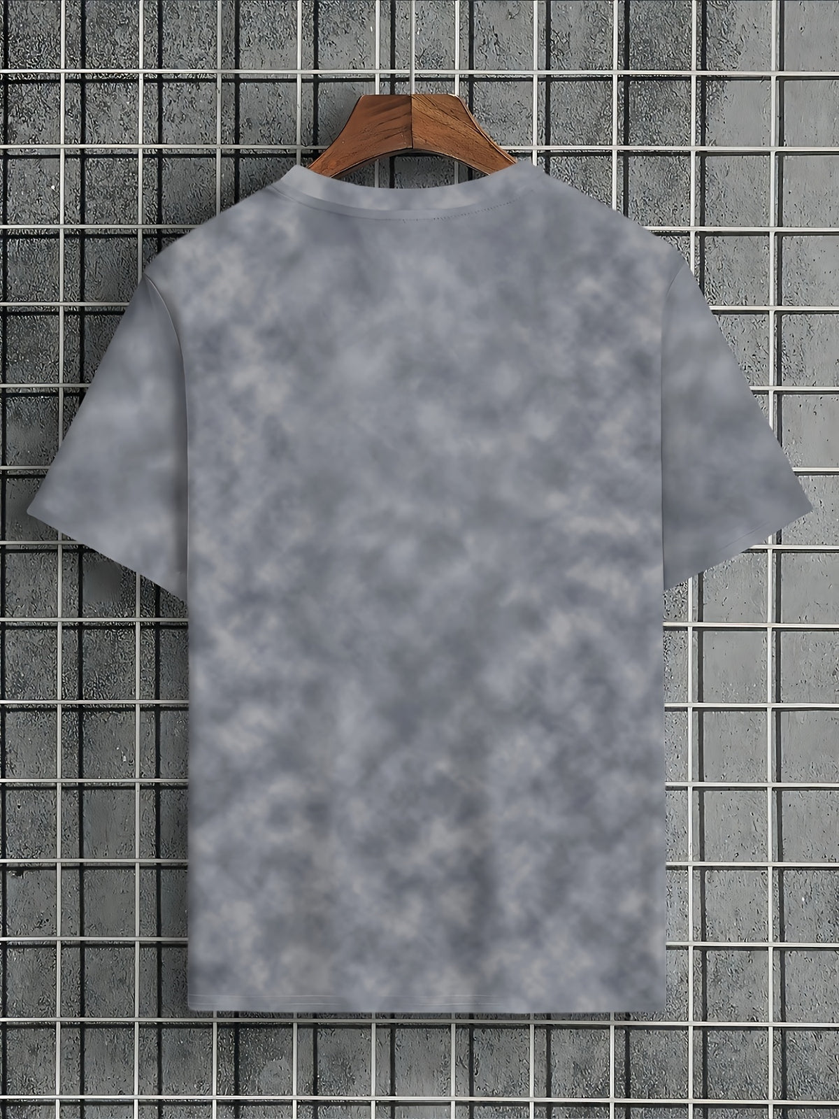 Men's Casual Short-Sleeve T-Shirt with Faux Drawstring Collar - Round Neck Summer Shirt, Suitable for Warm Weather, Machine Washable Opaque Blouse-Compatible (No Transparency) for Casual Attire & Layering - Slate Grey