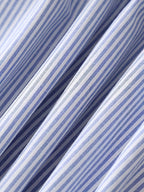 ZJ0701014 Women's Fashion Striped Print Skirt, Machine Washable, Suitable for Office and Daily Wear - Blue