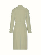 Women'S Autumn Winter Casual Temperament Solid Color Trench Coat Mid-Length Outerwear - Olive