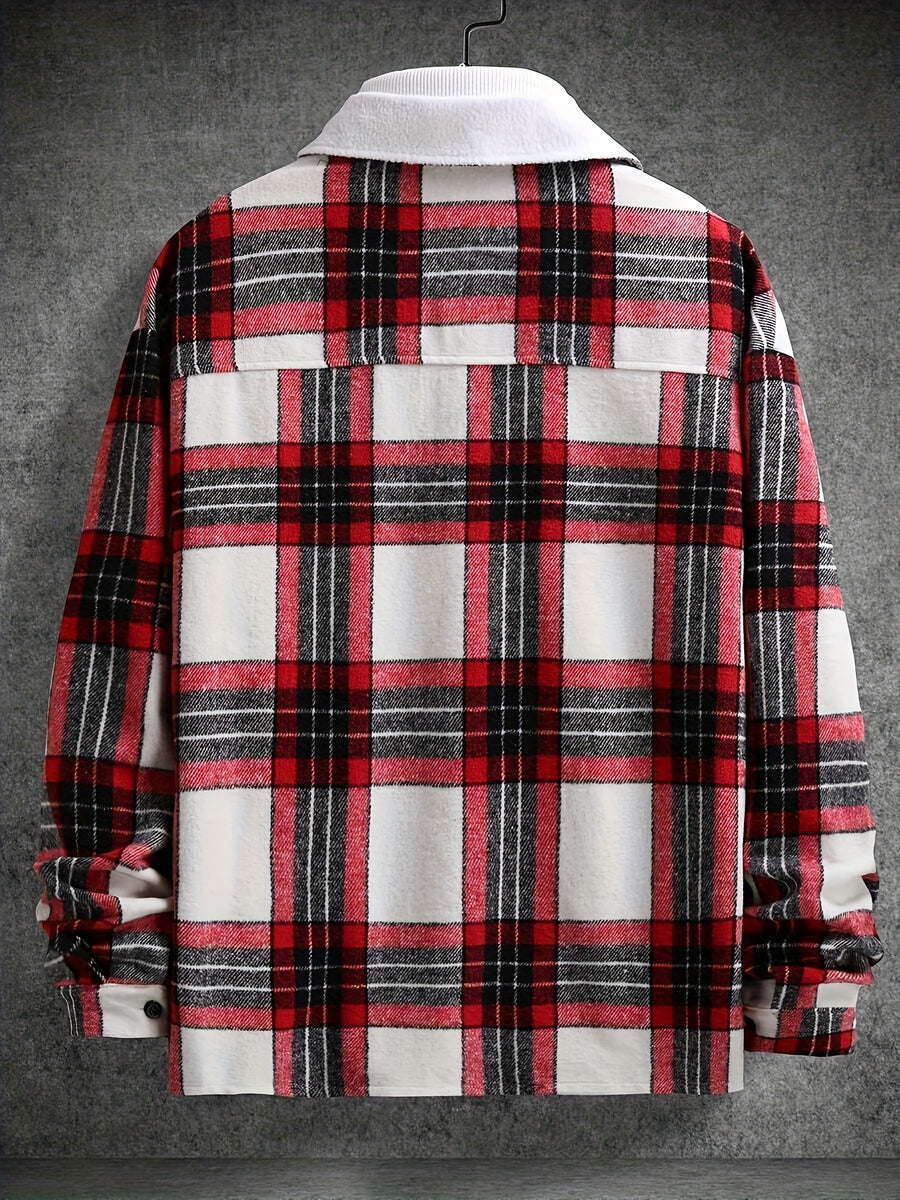 Pearson OBM Men's Novelty Plaid Cross-Border Coat - Red