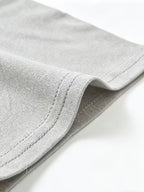 Men's Casual Drawstring Stand Collar Short Sleeve - Light Grey
