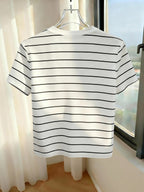 Striped Color-Block Button-Up Top ZLLZ - White