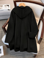 Women'S Fashion Jacket Zip-Up Coat - Black