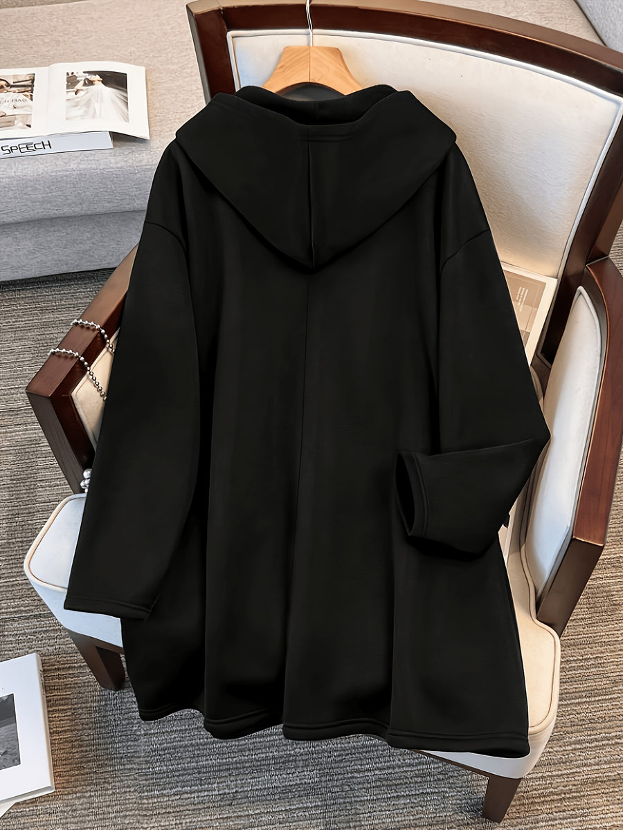 Women'S Fashion Jacket Zip-Up Coat - Black