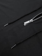 Pearson OBM Men's Casual Fashion Hooded Short Sleeve, Half-zipper Design, Drawstring Design, Soft and Comfortable Fabric, Durable and Practical, High-quality Men's Hoodies, Suitable for Casual Attire and Sports - Black