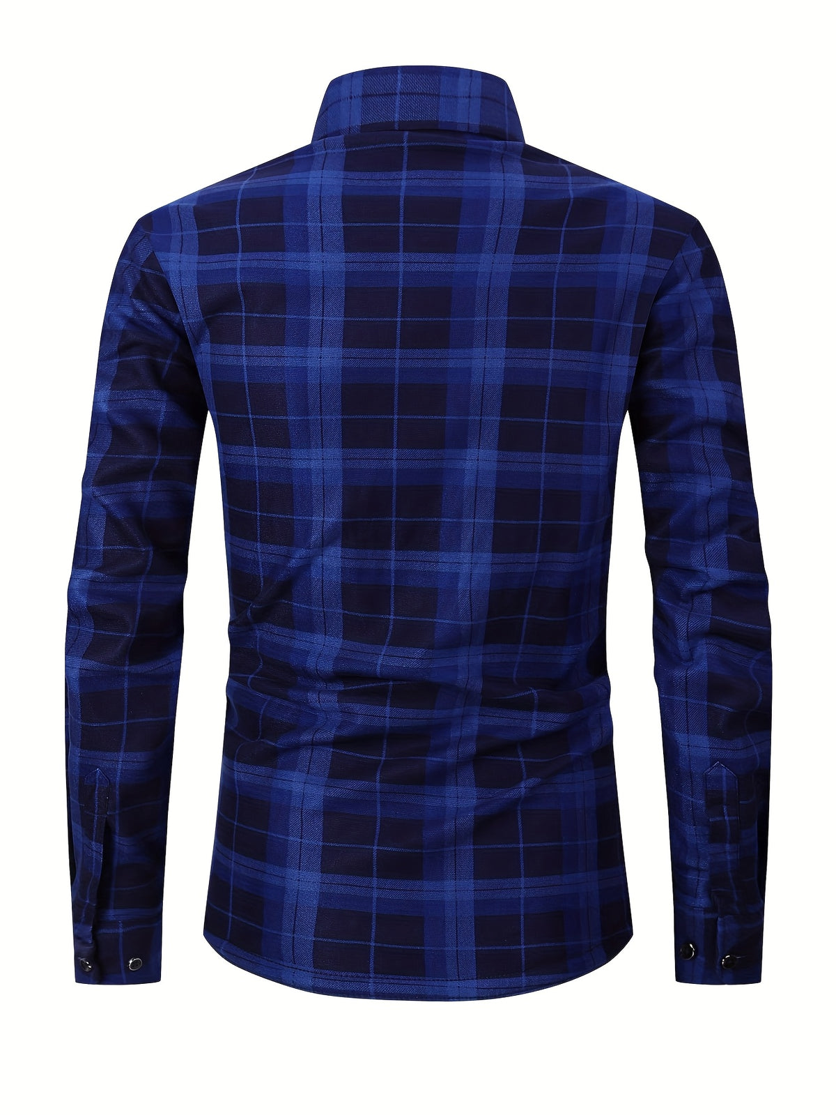 Autumn/Winter Plaid Flannel Shirt for Men, -Lined, Thickened, Warm, Long-Sleeve Workwear Jacket, Casual Top, New Season - Blue Grid