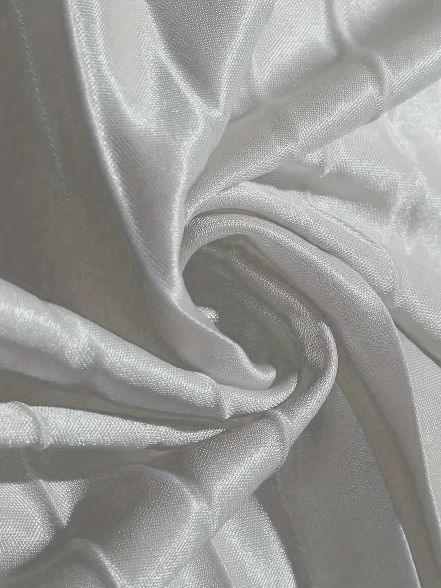 Elegant Women'S Pleated Skirt Light Gray - Fiber Is Not Easy to Stretch, Machine Washable, Solid Color, Versatile Casual Formal Style, Vertical Pleated Design - Light Grey