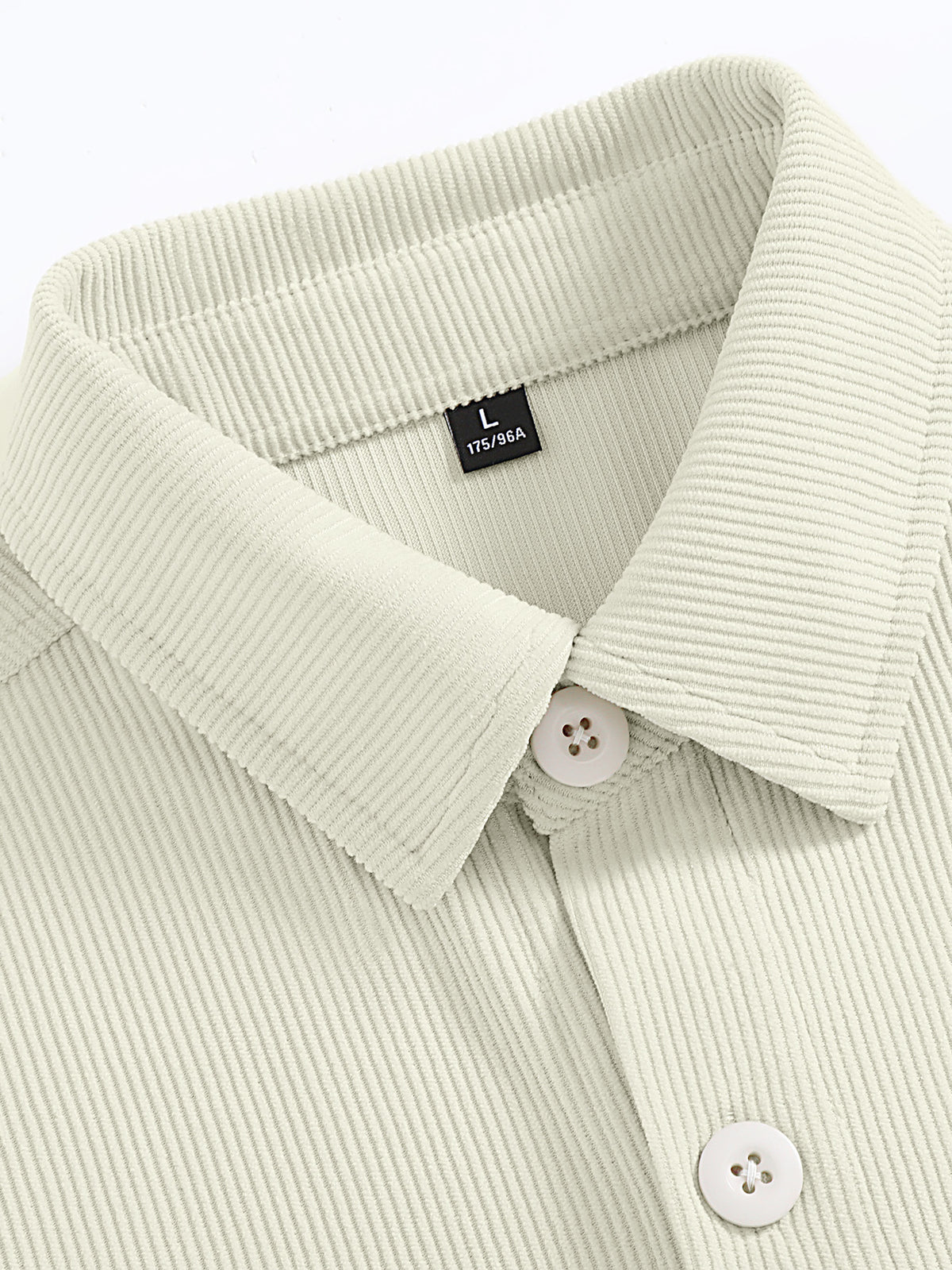 Men'S Corduroy Button-Up Shirt, Long Sleeve Comfortable Solid Color Single Pocket Layering New All-Season Casual Fashion Versatile Shirt - Light Beige