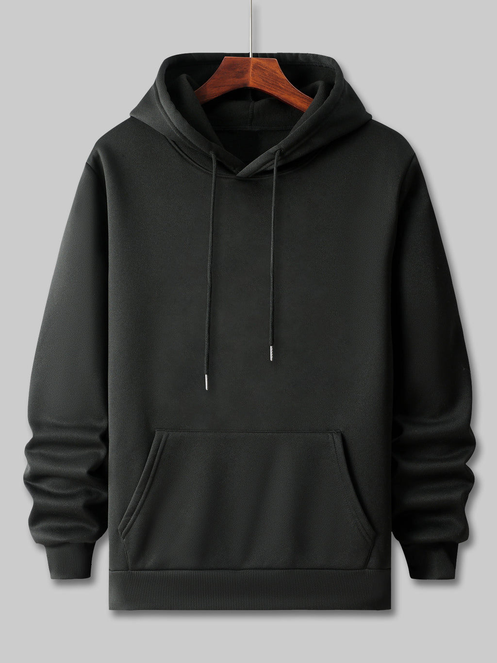 Men's Street-Style Cool Gradient Bear Symbol Hooded Sweatshirt, Featuring a Graffiti Bear Personality Print, Embodying American Street Fashion Culture, an Exclusive Item for Trendsetters! This Men's Hooded Sweatshirt Is Made from Selected - Black