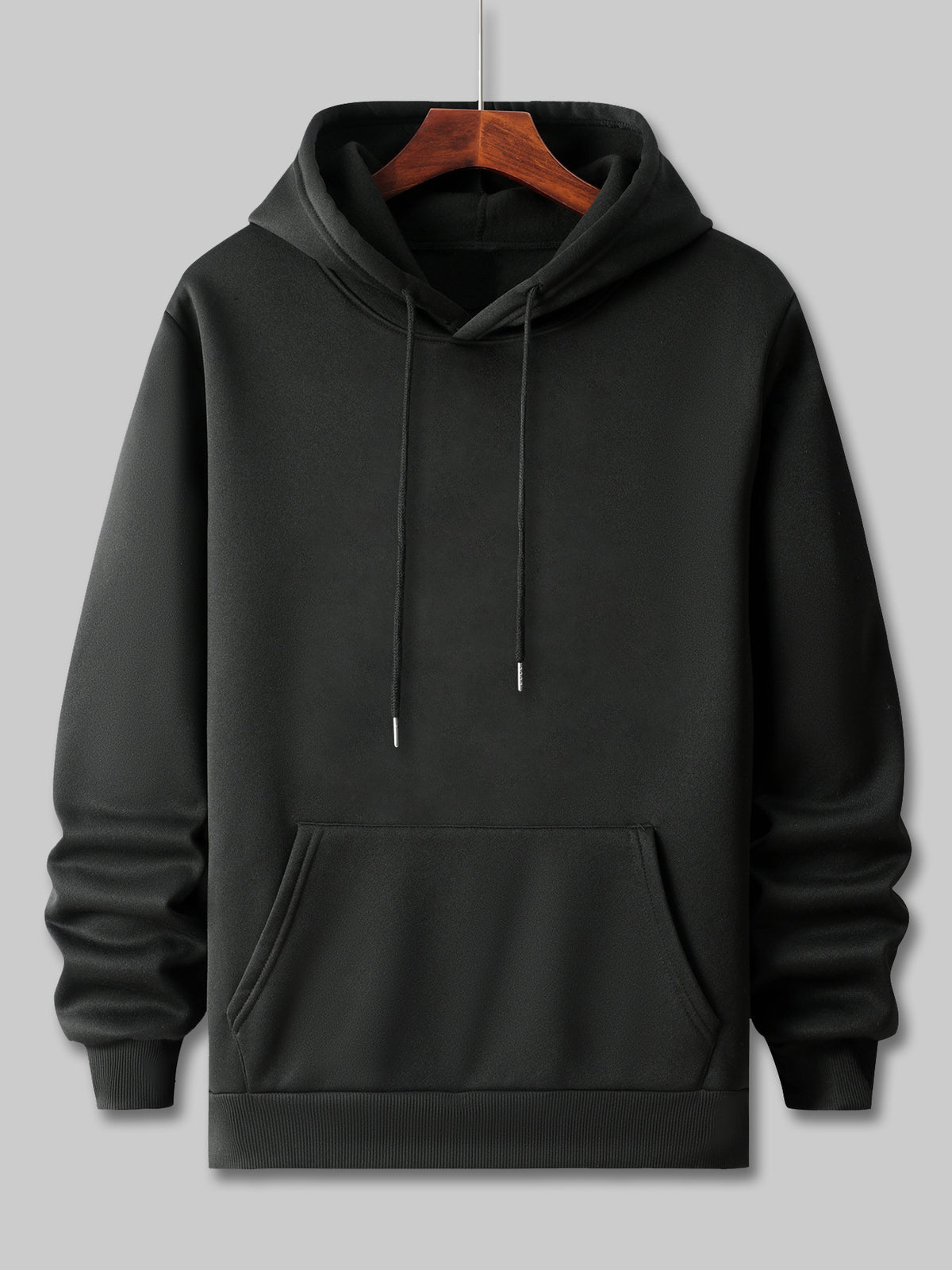 Men's Street-Style Cool Gradient Bear Symbol Hooded Sweatshirt, Featuring a Graffiti Bear Personality Print, Embodying American Street Fashion Culture, an Exclusive Item for Trendsetters! This Men's Hooded Sweatshirt Is Made from Selected - Black
