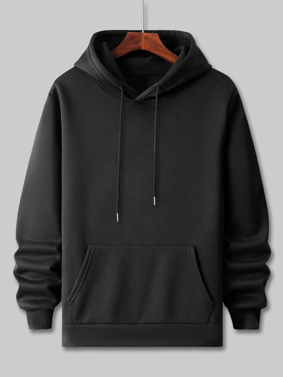 Men's Street-Style Cool Gradient Bear Symbol Hooded Sweatshirt, Featuring a Graffiti Bear Personality Print, Embodying American Street Fashion Culture, an Exclusive Item for Trendsetters! This Men's Hooded Sweatshirt Is Made from Selected - Black