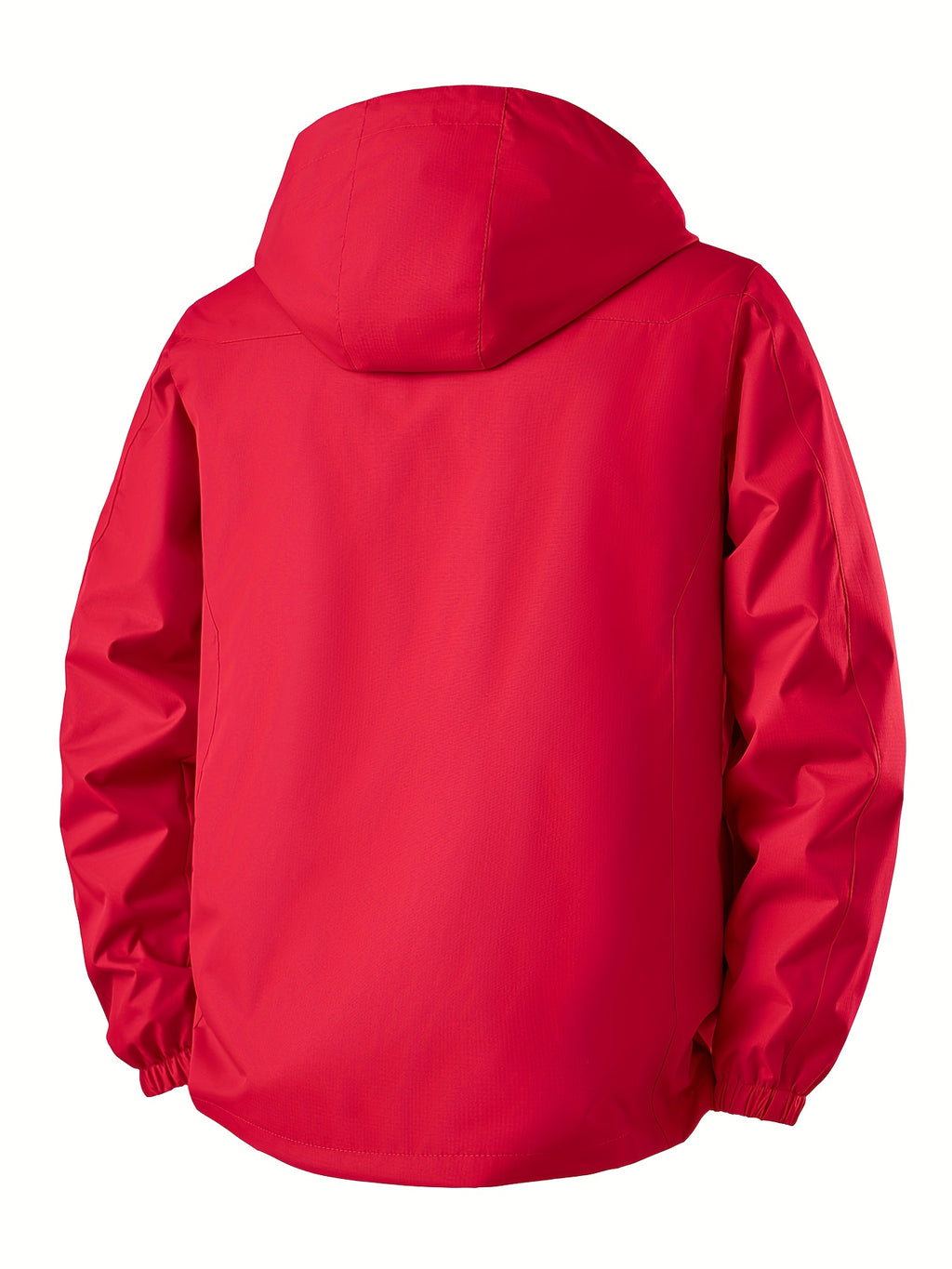 Norway Element Print Jacket Autumn Winter Men'S Outdoor Sports Mountaineering, Hiking Solid Color Jacket Hooded Easy Versatile Youth Fashion Thin Travel Casual Outerwear Men - Red