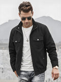Men's Practical Workwear Jacket, Regular Fit Executive Coat, Durable Outerwear for Daily Use, Comfortable & Stylish Design - Black