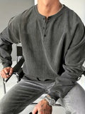 Men's Daily Outing Casual Fashion Versatile Solid Color Long-Sleeve Sweatshirt - Daily Casual - Outdoor Streetwear - Essential for Home and Travel, Autumn Essentials - Dark Gray