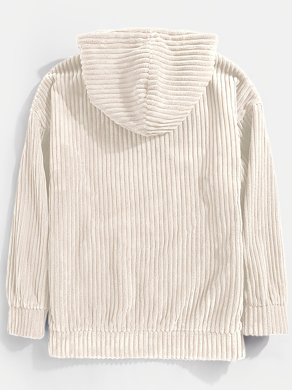 Men'S Hooded Sweatshirt - Loose Fit Pullover Hoodie, Long Sleeve Casual Sweater for Everyday & Formal Wear, Classic Hooded Sweatshirt for Men, Comfortable Clothing, Textured Fabric, Relaxed Fit Clothing - Off-white