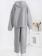 Women's Fashion Casual Autumn/Winter Sweatshirt Set - Grey