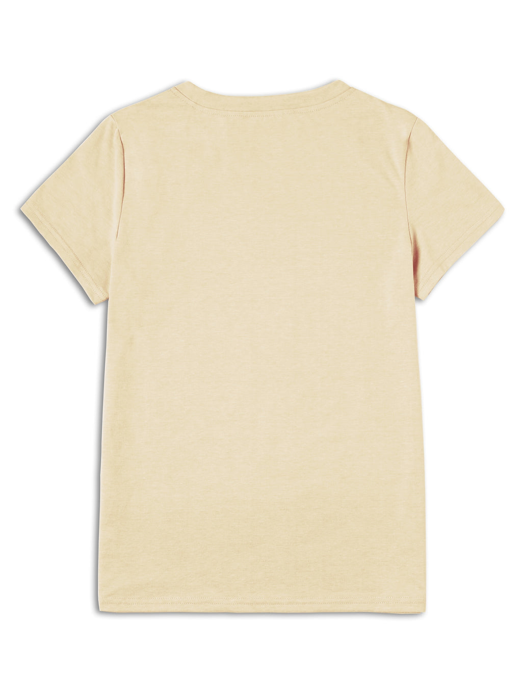 Sunflower Pattern Print - with Bow Design - Casual Round Neck, Short Sleeve, Spring/summer Fashion T-shirt - Apricot